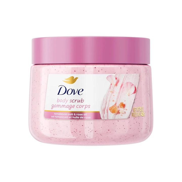 Himalayan Salt & Rose Oil Body Scrub Exfoliates and Deeply Nourishes for Smooth, Radiant Skin 15 Oz