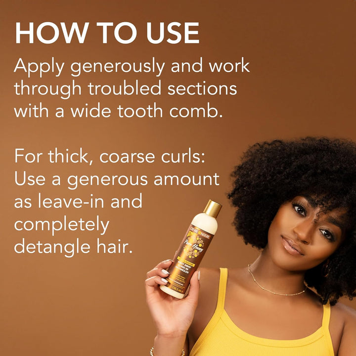 Pure Honey Knot Away Leave-In Detangler, Instantly Detangles & Improves Manageability, with Coconut Oil & Shea Butter, for Dry, Dehydrated Hair, 8 Oz