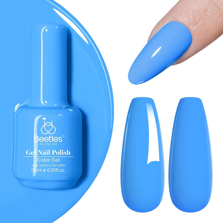 Beetles Black Gel Polish, 1 Pcs 15Ml Audrey Black Nail Polish Color Gel Nail Polish Halloween Nails Soak off Art Manicure Salon DIY Uv Lamp Nail Design Decoration at Home