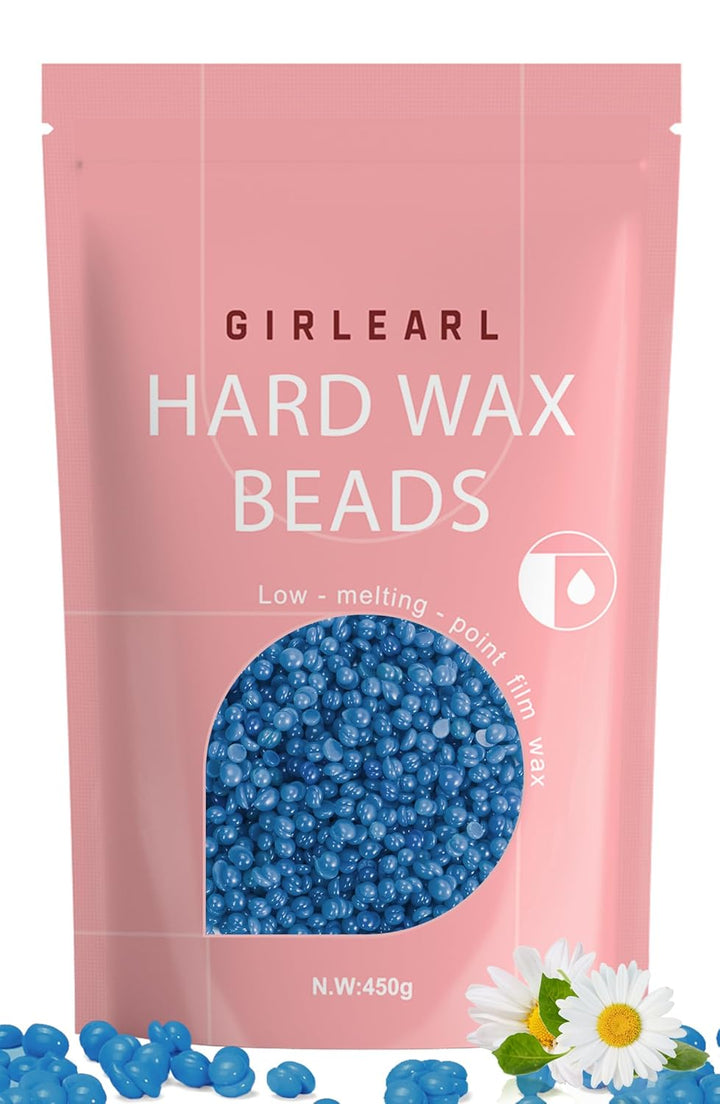 Hard Wax Beads, 1Lb Wax Beans for Hair Removal Sensitive Skin with Rose Formula, Perfect for Full Body, Facial, Brazilian Bikini, and Legs at Home Wax Refill for Women Men (Pink)