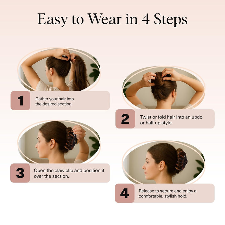 Octopus Claw Clips for Women - Cute & Stylish Hair Clips for Everyday Use, Octopus Claw Clip for Thick Hair | Ideal Gifts for Women - Black & Tortoise, 2Pcs