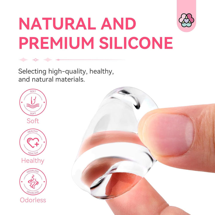 French Tip Nail Stamp - 4PCS Nail Art Stamper Kit Clear Silicone Nails Stamping Long & Short Jelly Stamper with Scrapers Nails Stamper Kit for French Manicure Nail Art Home DIY Salon