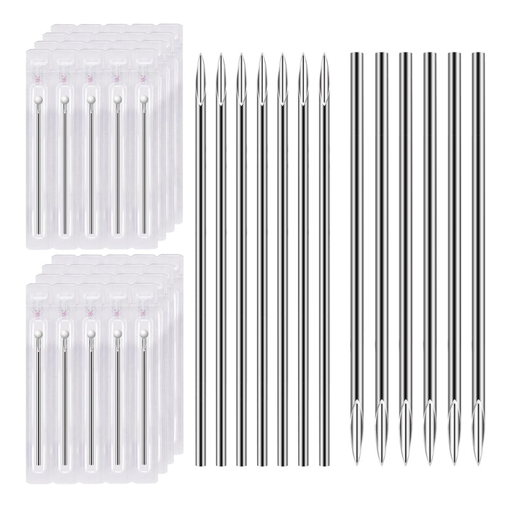 Body Piercing Needles, 10Pcs 16G Stainless Steel Sterile Disposable Ear Nose Navel Nipple Lip Piercing Needles