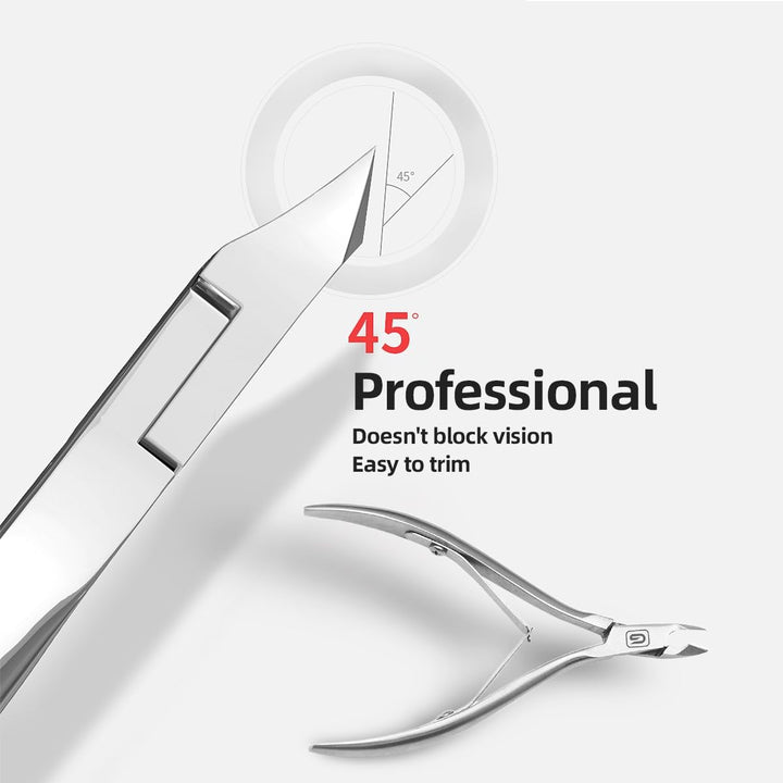 Cuticle Trimmer 3/4 Jaw Extremely Sharp Cuticle Nippers Scissors Stainless Steel Clippers Cutter Remover Pedicure Manicure Nail Tool, Cuticle Pusher, Nail Cuticle Trimmer Professional Cuticle Cutter