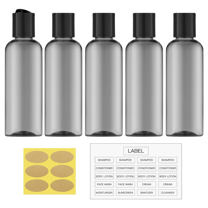 Travel Bottles for Toiletries 3.4 Oz - Travel Size Containers for Shampoo Plastic - Small Empty Lotion Squeeze Bottle for Liquid TSA Approved - Leak Proof Mini Conditioner Refillable Clear 100Ml
