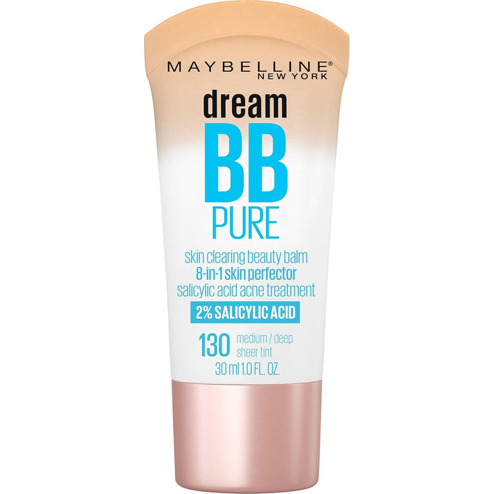 Dream Pure Skin Clearing BB Cream, 8-In-1 Skin Perfecting Beauty Balm with 2% Salicylic Acid, Sheer Tint Coverage, Oil-Free, Light/Medium, 1 Count