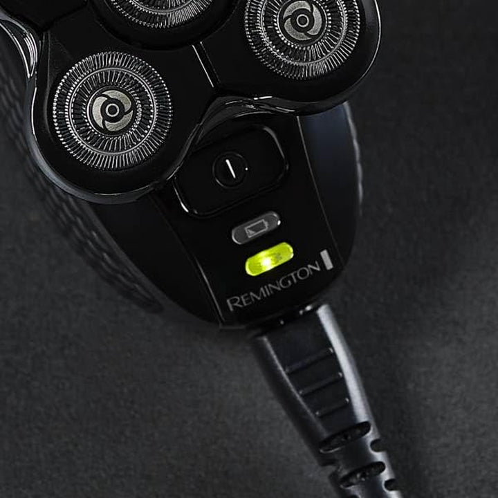 XR7000 Balder Pro Rotary Shaver Rechargeable Waterproof Electric Razor for Men Cordless Lithium Power 5 Dual Track Flexing Heads and Pop-Up Trimmer Black