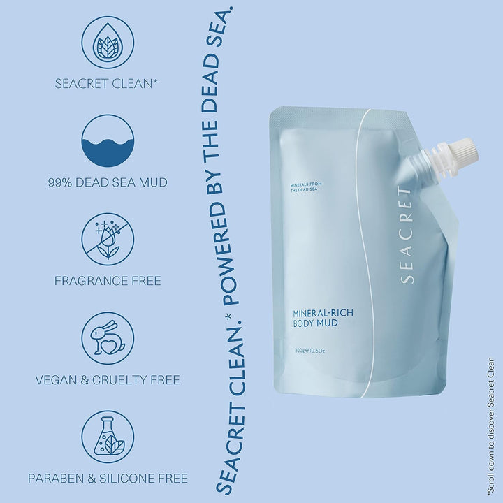 Dead Sea Mud - Mineral Rich Body Mud Treatment (Concentration of 99%) Removes Excess Oil and Dead Skin Cells (10.6 Oz.)