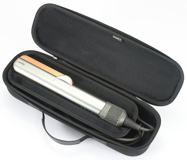 Hard Storage Case Compatible with Dyson Airstrait Straightener, Travel Carrying Bag. (Case Only). - Black(Black Lining)