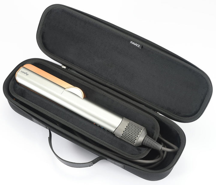 Hard Storage Case Compatible with Dyson Airstrait Straightener, Travel Carrying Bag. (Case Only). - Black(Black Lining)