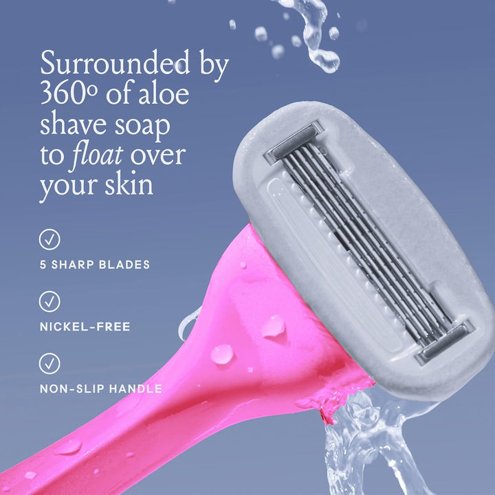 Razors for Women Shave Kit – Women’S Razor + 4 X 5-Blade Razor Refills + Magnetic Holder – Dreampop