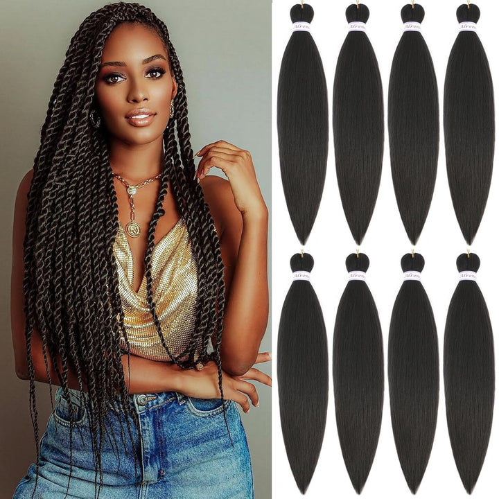 Purple Braiding Hair Pre Stretched Long Braid 30 Inch 2 Packs Professional Braiding Hair Extensions Synthetic Crochet Twist Braids (30 Inch, Purple)