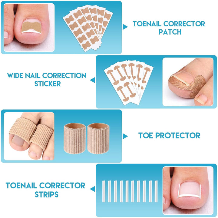 Ingrown Toenail Removal Kit, Professional Ingrown Toenail Tool Kit Includes Ingrown Toenail Corrector Drops, Corrector Patch, Toenail Clipper, Nail File Lifter Pedicure Tools