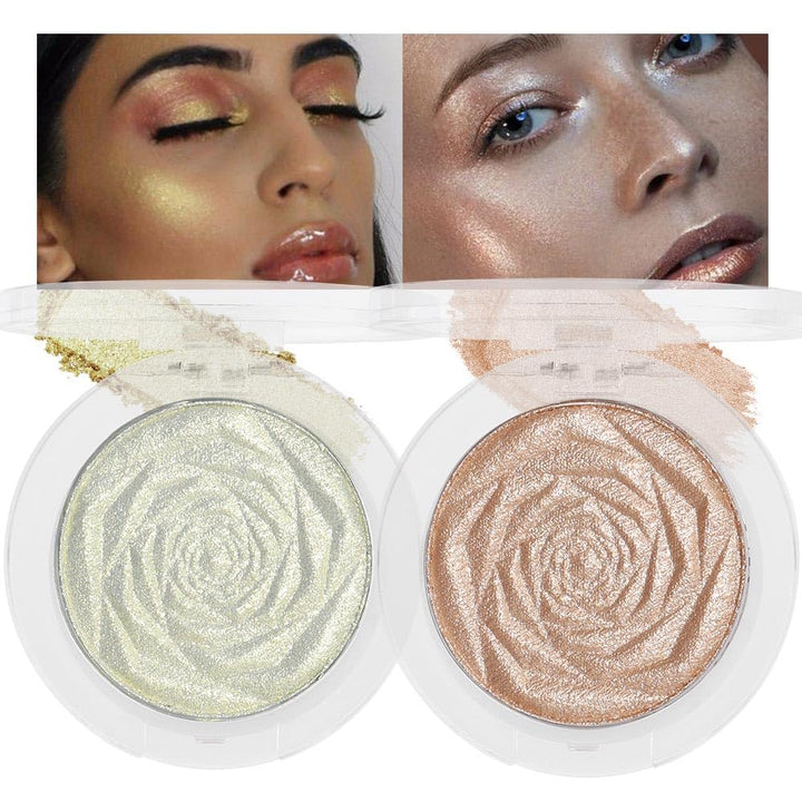 Pearl White Silver Face Highlighter Makeup, White Shimmer Glitter Diamond Sparkly Highlighters Makeup Eyeshadow Palette Powder for Face Body Cheek Skin, Inner Corner Eye Highlighter Make up 01