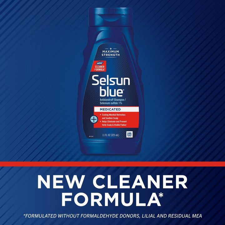 Medicated Antidandruff Shampoo, Maximum Strength Scalp Treatment with Selenium Sulfide, 11 Fl. Oz.