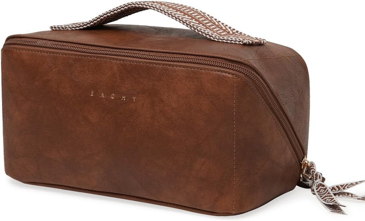 Travel Makeup Bag,Large Capacity Cosmetic Bags for Women,Waterproof Portable Pouch Open Flat Toiletry Bag Pattern Makeup Bag