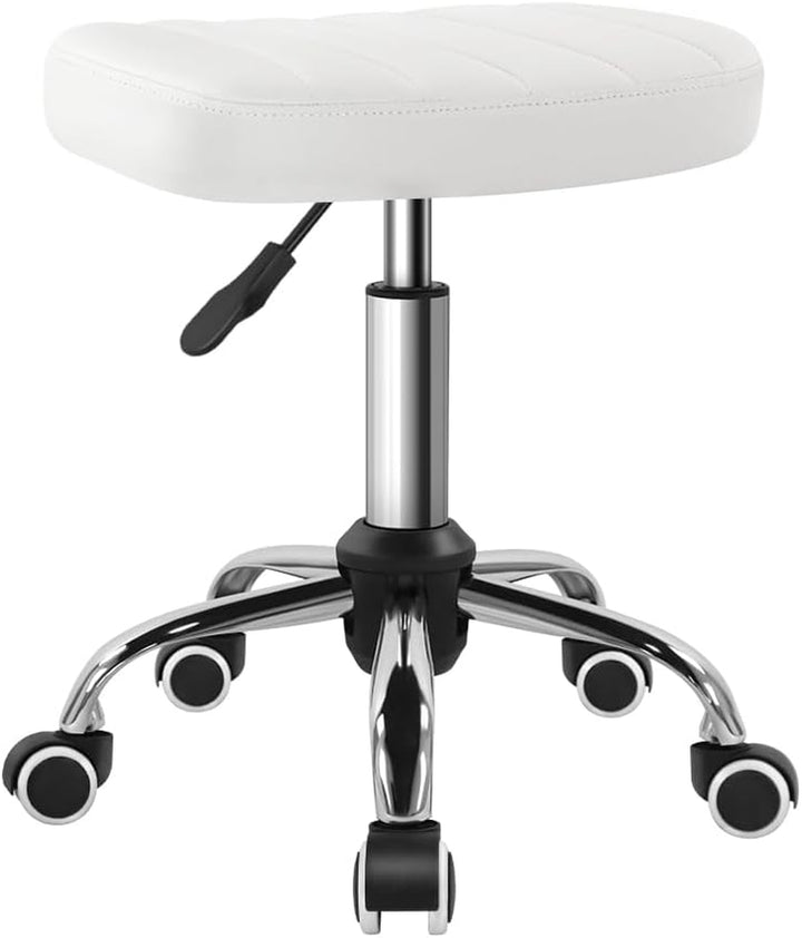 Black Minimalist Square Swivel Stool with Wheel for Work SPA Shop Massage Height-Adjustable and Cost-Effective Rolling Stool Chair