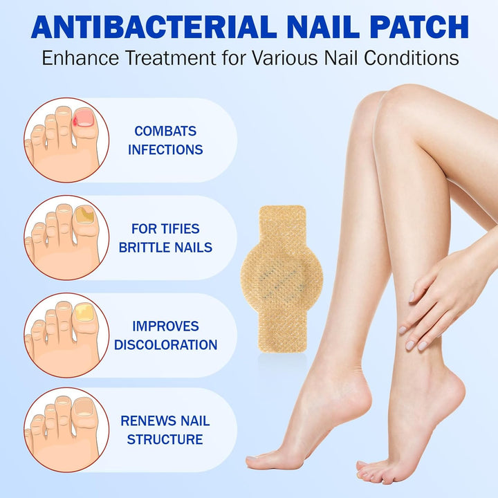 Nail Patches, 8-Hour Overnight Treatment, Fast-Acting Toenail Repair Patches, 21 Count