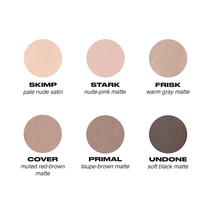 Naked 2 Basics Mini Eyeshadow Palette - 6 Matte Nude Shadows, Multi-Use Powder for Eye, Contour, or Brows, Ultra-Blendable Cool-Tone Neutrals, Long-Lasting Wear, Travel Makeup with Mirror