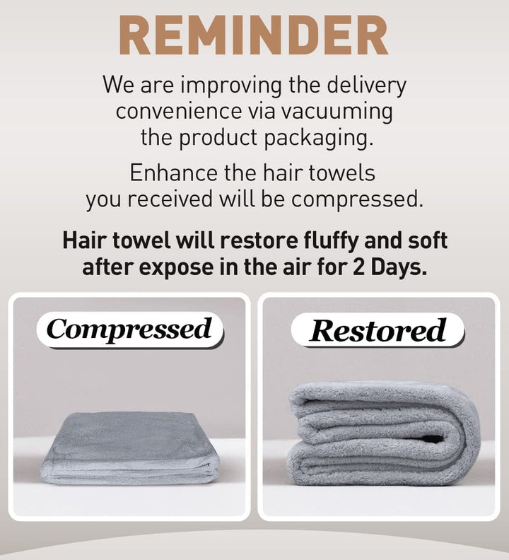 Microfiber Hair Towel,Turbans for Drying Wet Hair, anti Frizz Hair Wrap Towels for Curly Hair Women (Blue,Grey,Pink) , 3 Packs