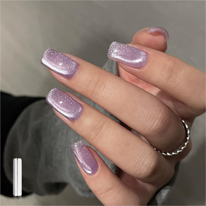 Red Cat Eye Gel Nail Polish, 16Ml Glitter Holographic Nail Polish with Magnet, Reflective Translucent UV Gel, 2907 Ruby Twilight