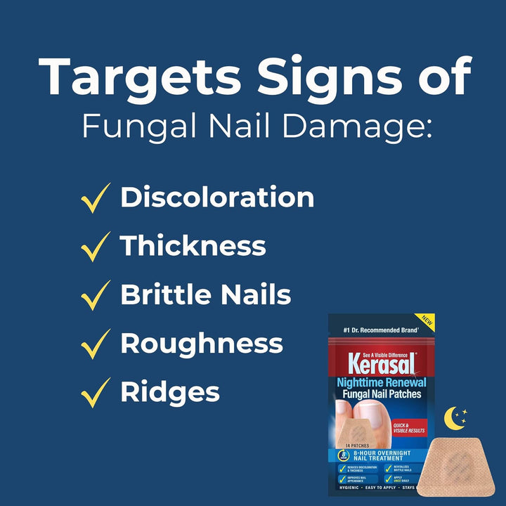 Nighttime Renewal Fungal Nail Patches - 14 Patch - Overnight Repair for Nail Fungus Damage, 8-Hour Treatment Restores Healthy Appearance (Packaging May Vary)