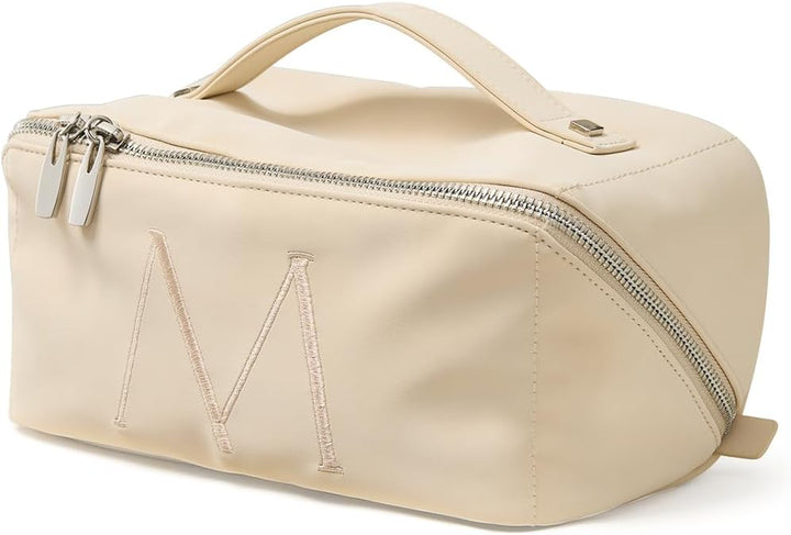 Travel Makeup Bag,Large Capacity Cosmetic Bags for Women,Waterproof Portable Pouch Open Flat Toiletry Bag Pattern Makeup Bag