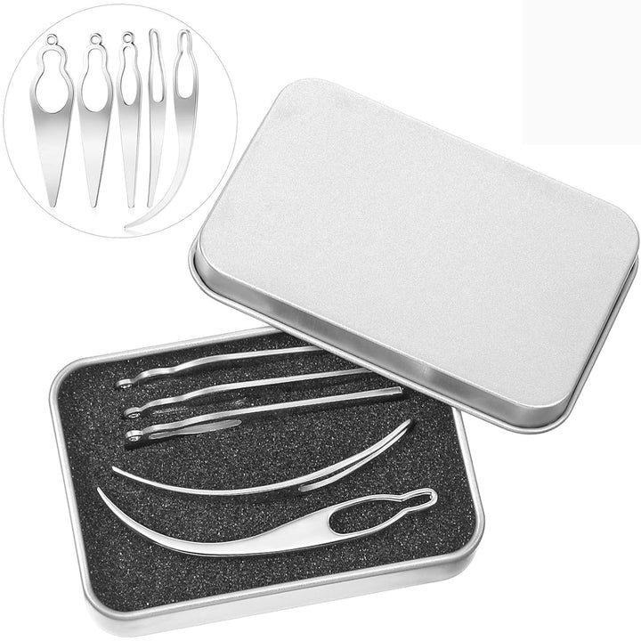 5 Pcs Dreadlock Interlocking Tool for Locs with Metal Box Sisterlock Retighten Tool for Dreadlocks Interlocks Crochet Braiding Hair Tightening Maintaining Extensions Accessory（Gold）