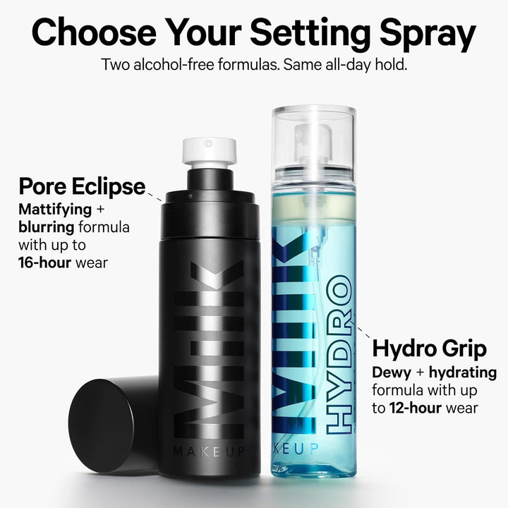 Hydro Grip Set + Refresh Spray with Hyaluronic Acid – Sets Makeup + Hydrates Skin for up to 12 Hours – Long-Lasting, Alcohol-Free Facial Mist for Dewy, Radiant Skin