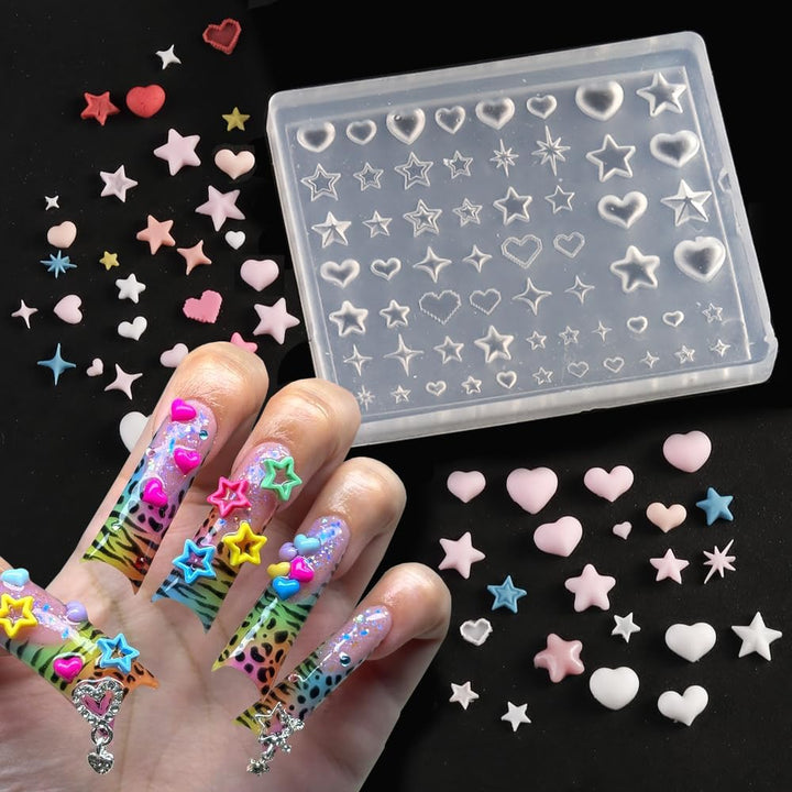 3D Flowers Nail Mold Silicone Nail Tools, Hawaii Hibiscus Floral Petal Nail Design Resin Molds Nail Art Carving Template for Resin Manicure Decorations Accessories DIY Nail Supplies