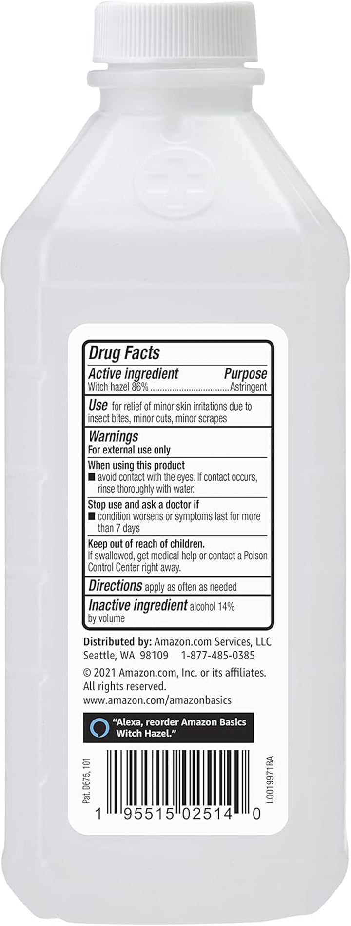 Witch Hazel USP Astringent, Unscented, 16 Fluid Ounces (Previously Solimo)