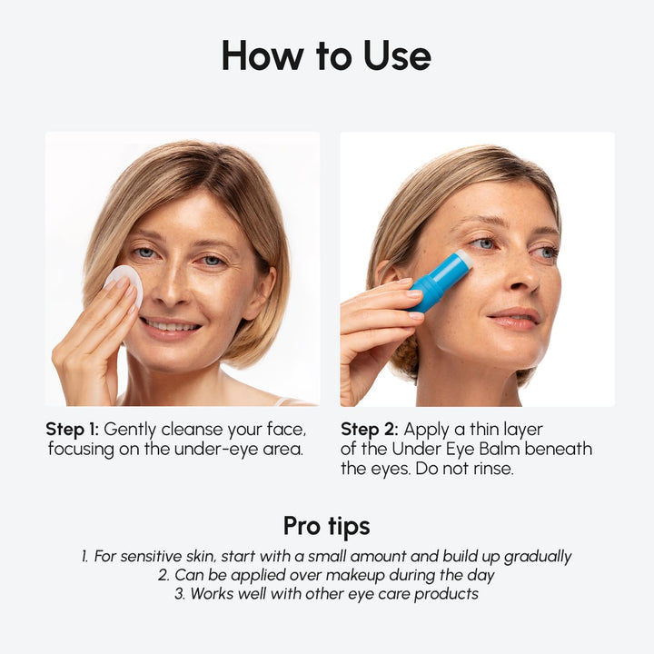 under Eye Balm Stick Hydrating - Retinol Caffeine under Eye Brightener Stick for Older Women - Collagen under Eye Cream for Dark Circles & Wrinkles - Skin Care Treatment Moisturizer