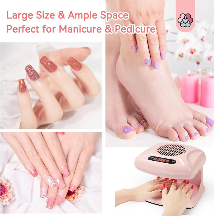 Professional Nail Dryer: 300W Quick Drying Nail Dryer for Regular Polish Acrylic Dip Powder Nail Dehydrator Primer Nail Polish Dryer Fan with Hot & Cold Air Must Have Nail Tech Supplies