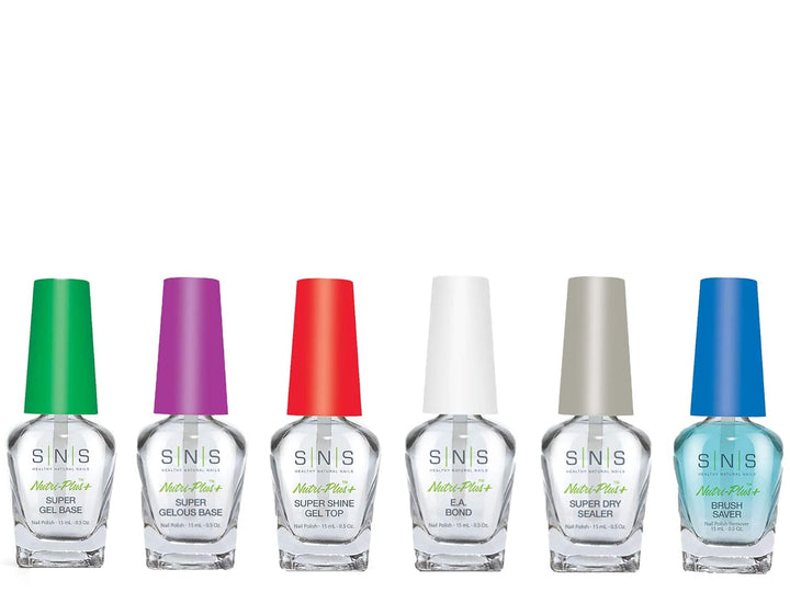 SNS Base Coat Nail Polish for Nail Dip Powder Set, 4 Pack - Long-Lasting & Fast-Drying Nail Strengtheners Gel Base for Quality Colors - Low-Odor Dipping Powder Polish, No UV Lamp Required, 0.5 Oz