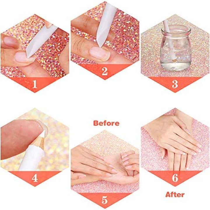 3 Pieces White Nail Pencil 2-In-1 Nail Whitening Pencil French Nail Pencils with Cuticle Pusher for DIY Nail Manicure Supplies