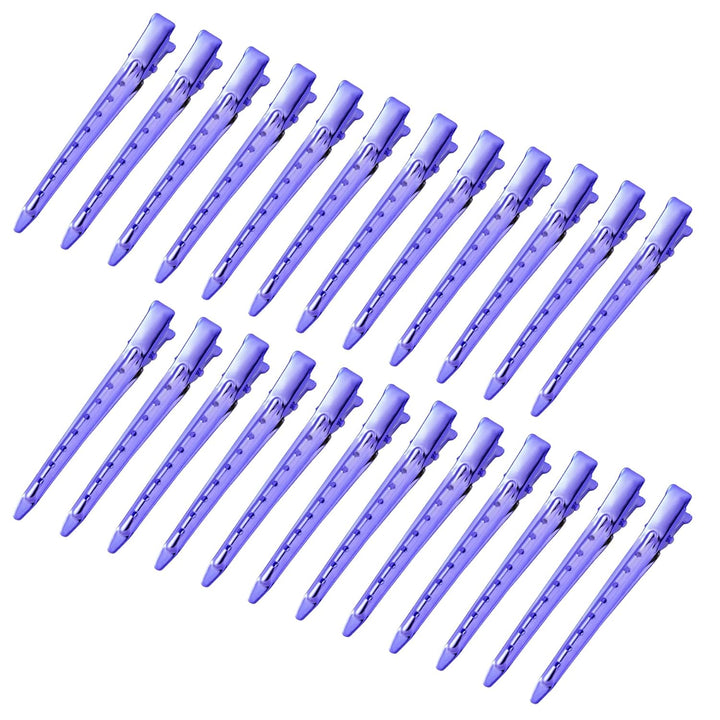 24 Packs Duck Bill Clips,  3.5 Inches Rustproof Metal Alligator Curl Clips with Holes for Hair Styling, Hair Coloring, Silver