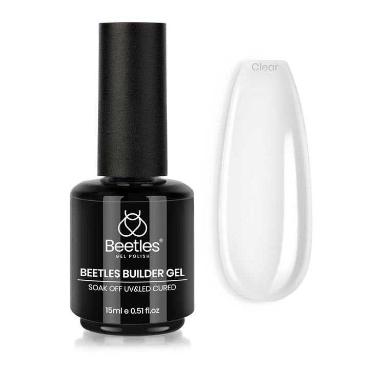 Beetles Builder Gel for Nails-Cover Nude Translucent 7 in 1 Nail Thickening Strengthening Building Apex for Beginner DIY Salon at Home,Natural Nude Builder Nail Gel, UV & LED Lamp Cured Needed