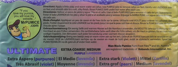 Ultimate PUMI Bar, 2-In-1 Callus Remover, Pedicure Stone & Ped File Scrubber for Smooth Feet and Heels, Dual-Grit (Medium + Coarse), 1 Pack