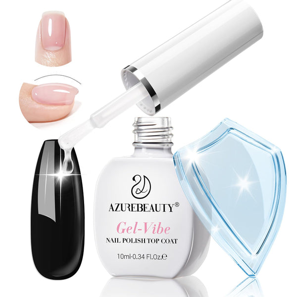 Natural Top Coat Nail Polish – Clear, Quick Dry, Long Lasting, Glossy Shine, Air Dry Formula, Smooth Finish, Nail Lacquer for Manicure & Nail Art, Salon-Quality