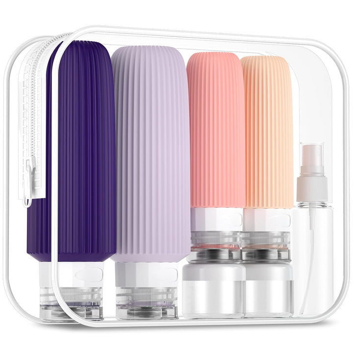 16 Pack Travel Bottles Set, TSA Approved Leak Proof Silicone Squeezable Containers for Toiletries, Refillable Travel Accessories for Conditioner, Shampoo, Lotion & Body Wash Accessories