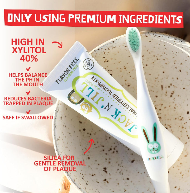 Natural Toothpaste for Baby and Infants - Fluoride Free Training Toothpaste, 40% Xylitol, Bpa-Free - Flavor Free, 1.76 Oz (Pack of 1)