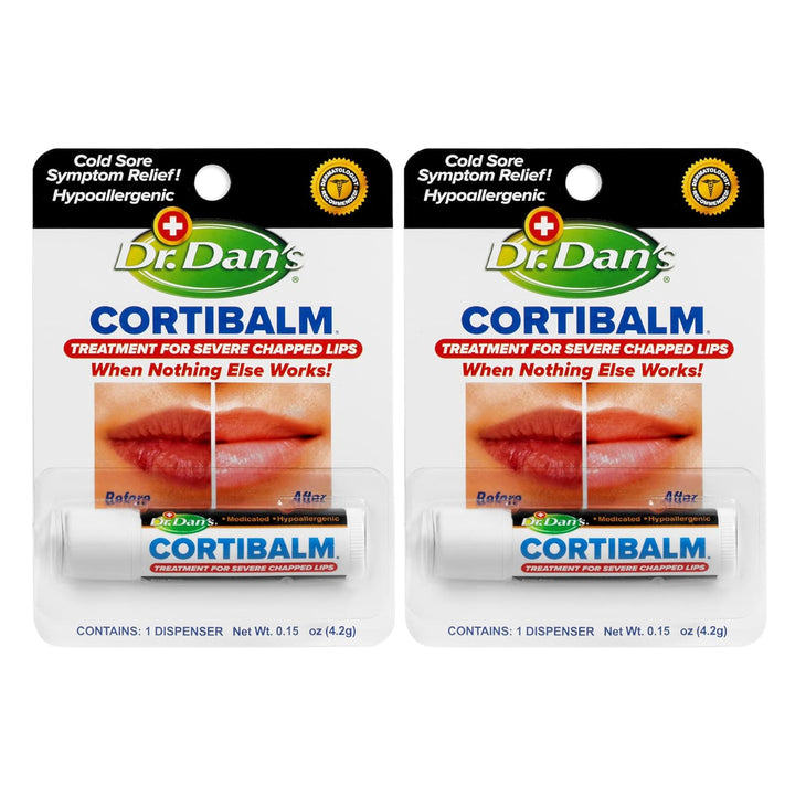 Cortibalm -3 Pack -For Dry Cracked Lips - Healing Lip Balm for Severely Chapped Lips- Designed for Men, Women and Children