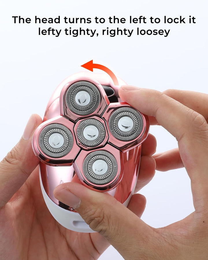 Electric Razors for Women, 5-In-1 Rechargeable Body Shaver - Waterproof Wet Dry Hair Remover - Trimmer for Lady Face Underarms Bikini,Lips,Arms, Legs