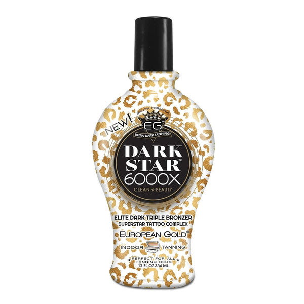 Dark Star 6000X Ultra-Dark Tanning Lotion with Triple - Bronze Formula for Deep, Long-Lasting Tan and Skin-Nourishing Ingredients - 12 Oz