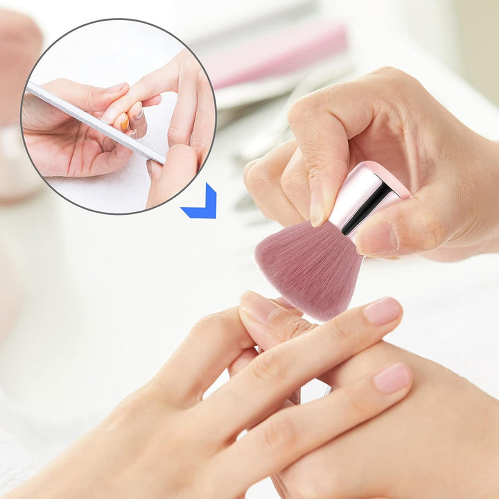 Nail Art Dust Powder Remover Brush, Soft Nail Art Dust Cleaner Brush for Acrylic Application and Makeup(Pink)