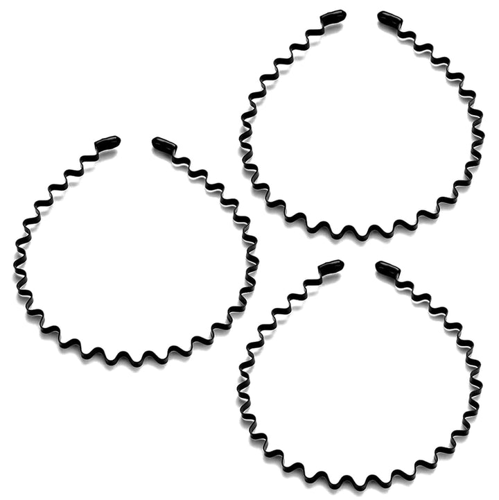 Metal Headbands for Men Fashion Headband for Women, Unisex Wavy Hair Bands Outdoor Sports Head Bands Simple Elastic Non-Slip Hair Accessories (6 Pack)