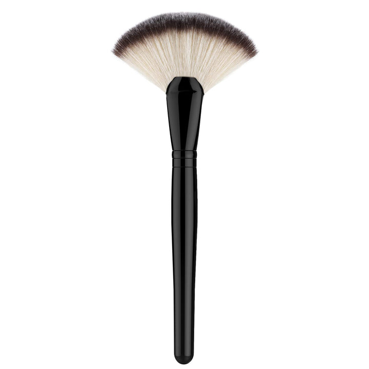 Fan Makeup Brush,  Professional Highlighting Make up Brush Blush Bronzer Cheekbones Brush, Single Large Soft & Dense Face Blush Powder Foundation Brushes Make up Tool, Black