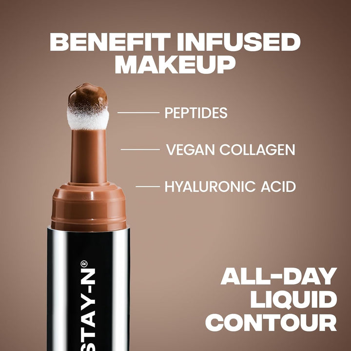 Liquid Contour STAY-N Long Wear Cream Contour Makeup — Long Lasting, Blendable, & Lightweight Formula — Vegan & Cruelty-Free, Giving Drama