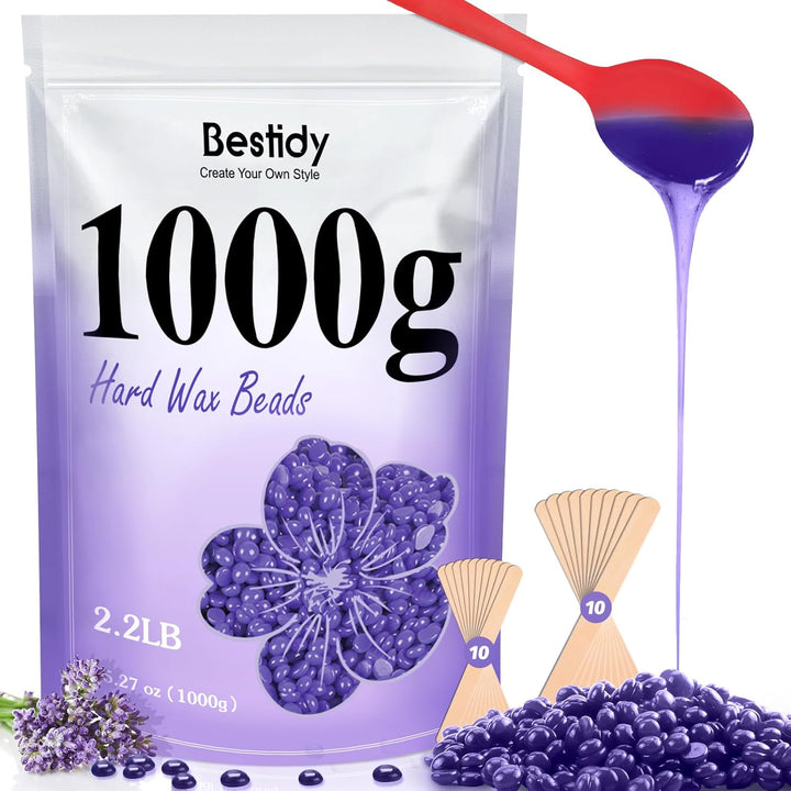 Wax Beads, Bagged 500G/1.1Lb/17.6Oz, Waxing Beans for Hair Removal, Women Men, Home Waxing for All Body and Brazilian Bikini Areas (500G)