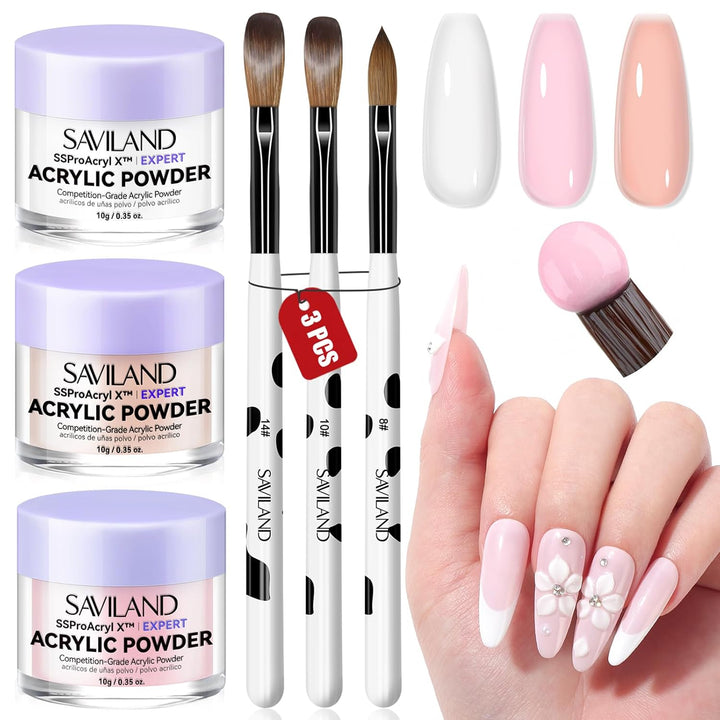 Advanced Acrylic Nail Kit for Beginners: 30G Clear Acrylic Powder and Liquid Set with Brush Forms Manicure Tools Extension Nails Kit Beginner with Everything for Home DIY Nail Art Salon